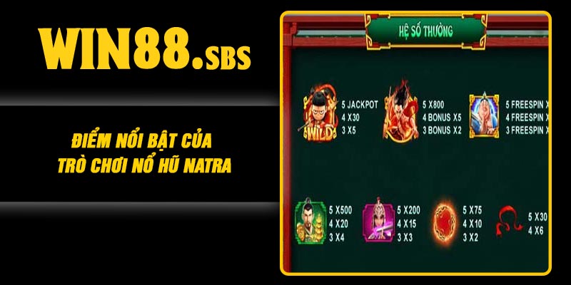 Điểm nổi bật của trò chơi nổ hũ Natra